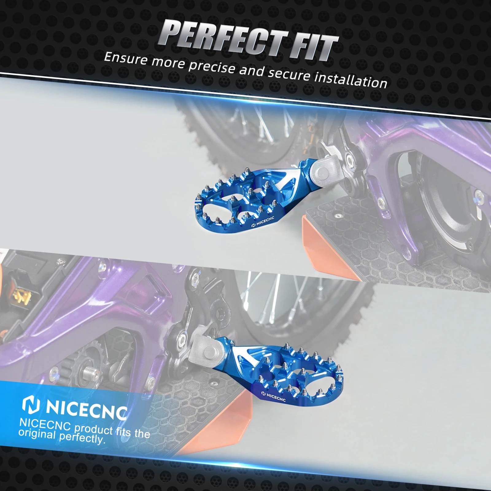 NICECNC Vergrößerte Fußrasten aus Aluminium für Surron Light Bee X, für Sur-ron Light Bee S L1E, für Segway X160 X260 Elektro-Dirtbike – Detail 13