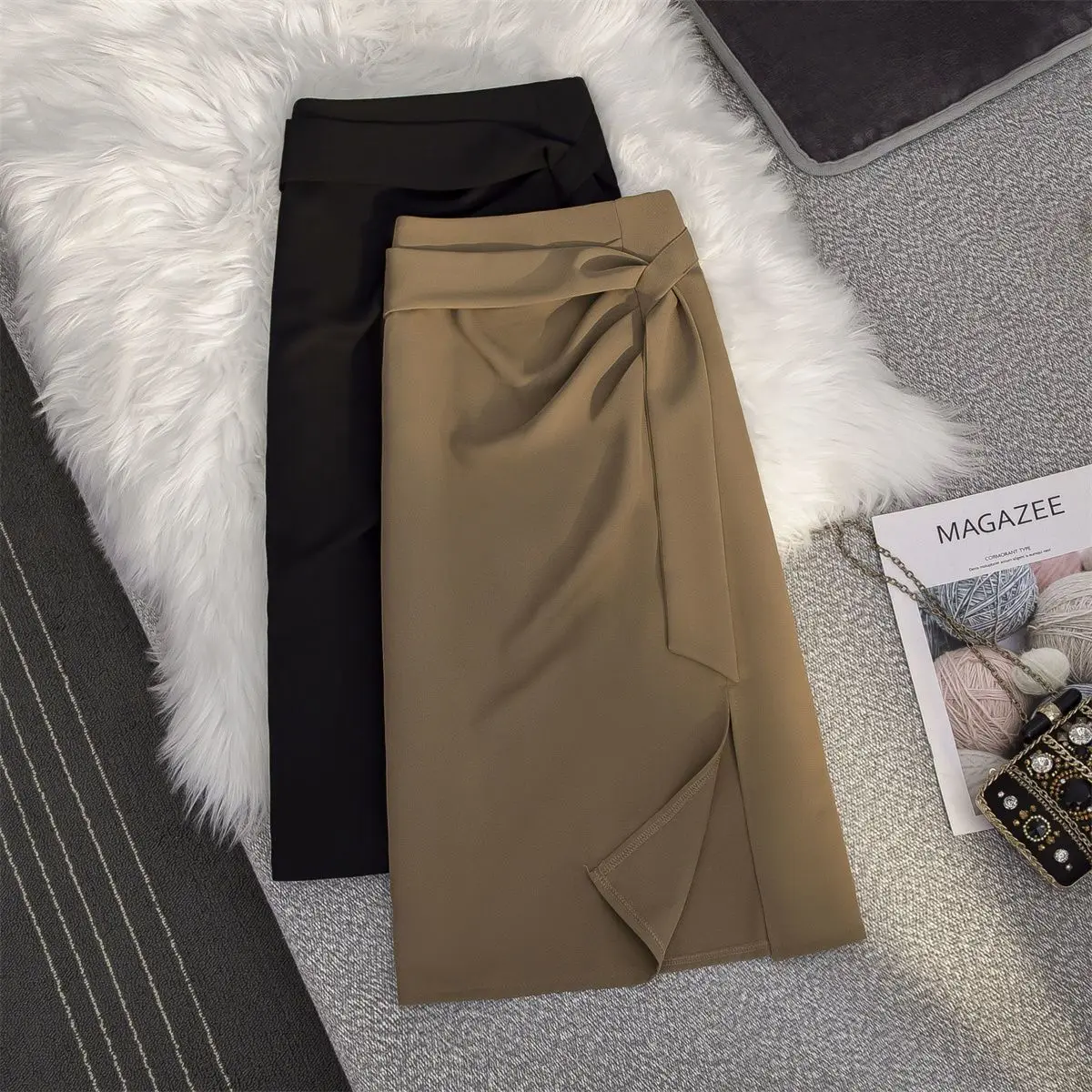 Gonna Da Ufficio Coreana Alta Moda 2023 Gonne Lunghe Aderenti Estive Da Donna Elegante Gonna Midi Tinta Unita Sexy O99