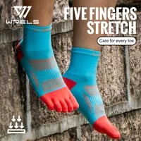 WRELS 1/2/3 paires chaussettes à orteils cinq Performance athlétique course évacuation de l'humidité anti-dérapant cinq doigts chaussettes à Compression orteil chaussettes 3