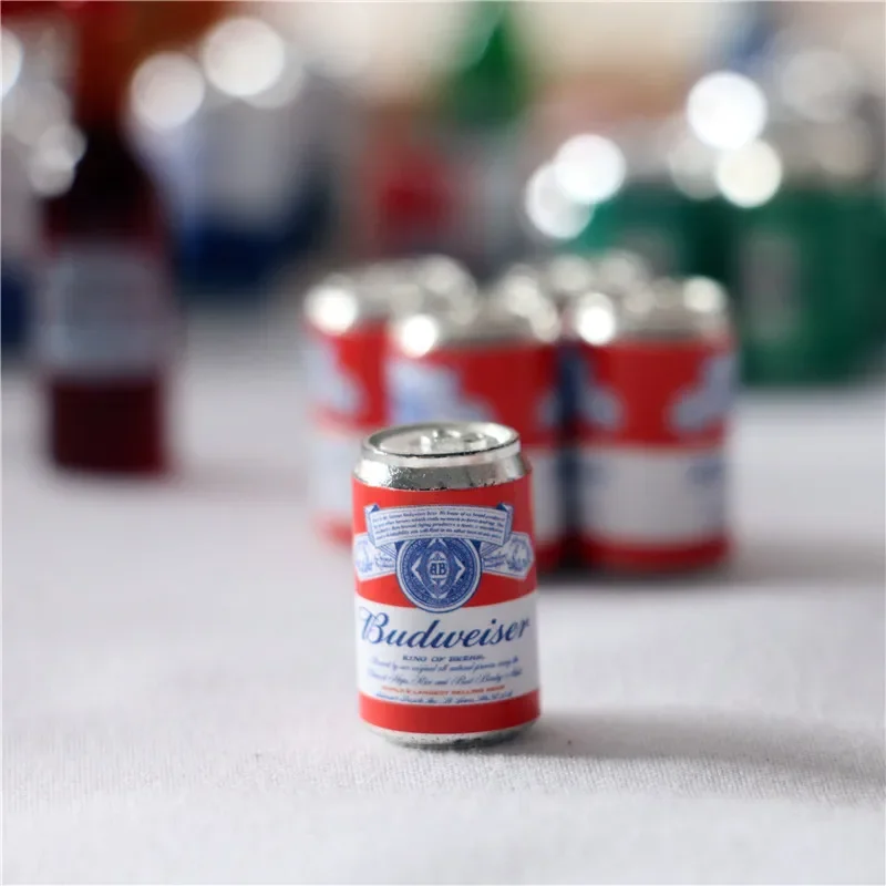 Kitchen Toy Set 1/12 Dollhouse Mini Soda Beer Cans Miniature Food Play Scene DIY Manual Model