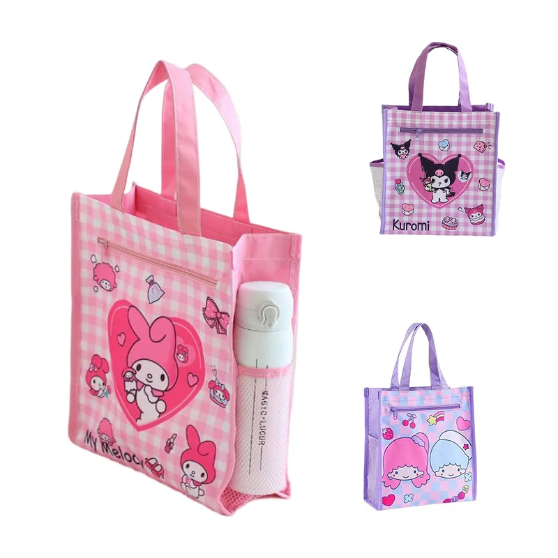 

Kuromi Cinnamoroll Storage Bag Sanrio Kawaii Anime My Melody Pom Pom Purin Cute Cartoon Girly Heart Lunch Bag Toy for Girls