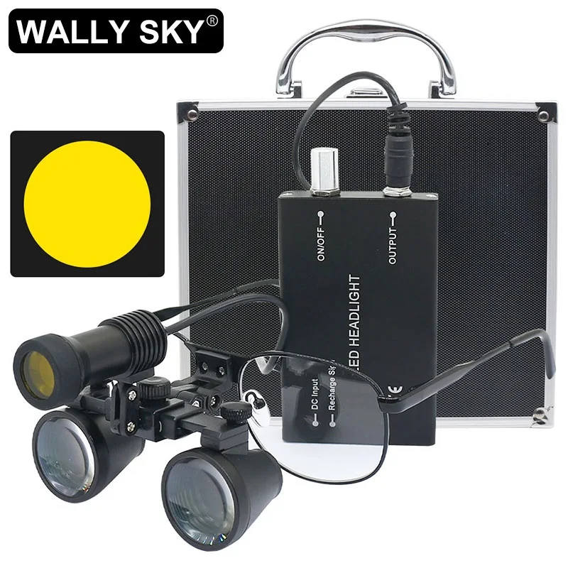 25X35XDentalLoupeswith5WHeadlightLEDBinocularMagnifier