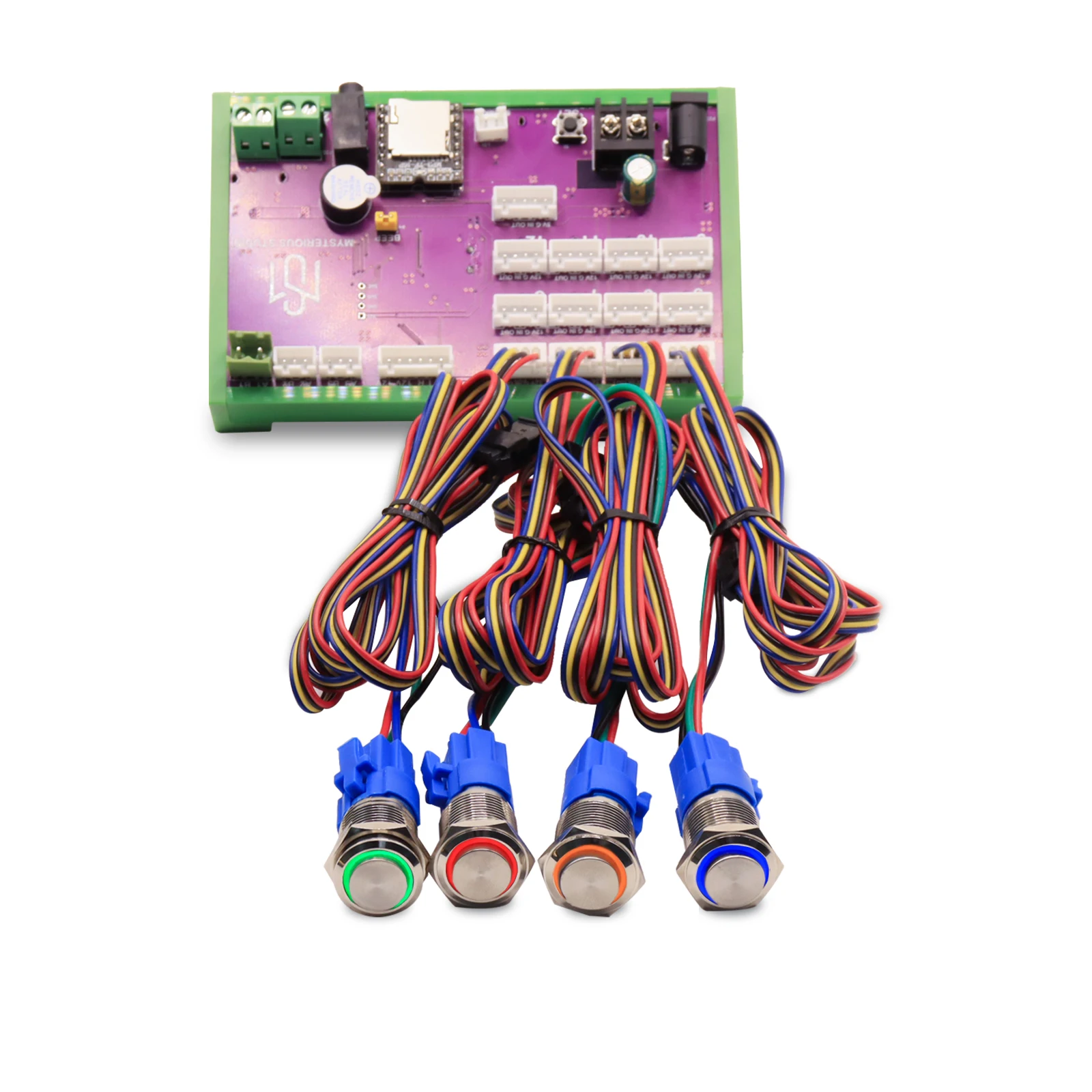 Escape Room Props Metal Push Button Switch Light 5 Colors Press the Buttons in a Correct Sequence to Unlock Game Puzzle