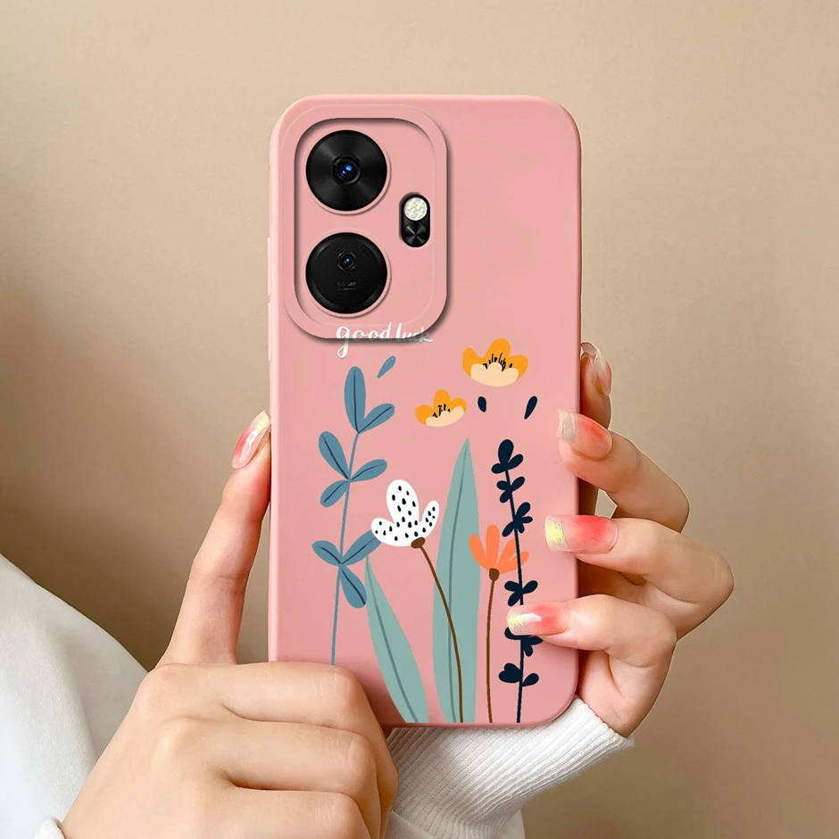 Cool Girl Cat Cartoon Pattern Liquid Silicone Soft Phone Case Cover