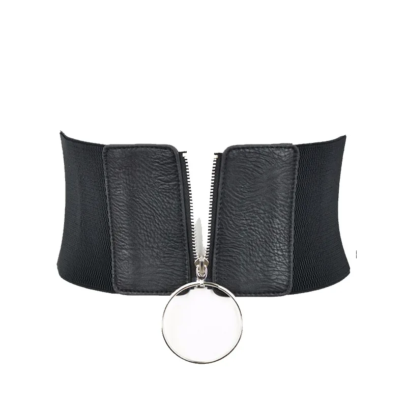 Fashion Punk Corset Wide Belts Women Slimming Body Elastic Bustier Waistband PU Leather Hip Hop Gothic Dress Girdle Belt Straps