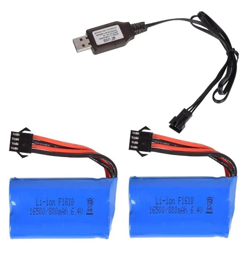 Литий-ионный аккумулятор 6 4 В 800 мА/ч 16500 SM-4P для Wltoys 18628 18629 18428 18429 1/18 RC Car Truck |