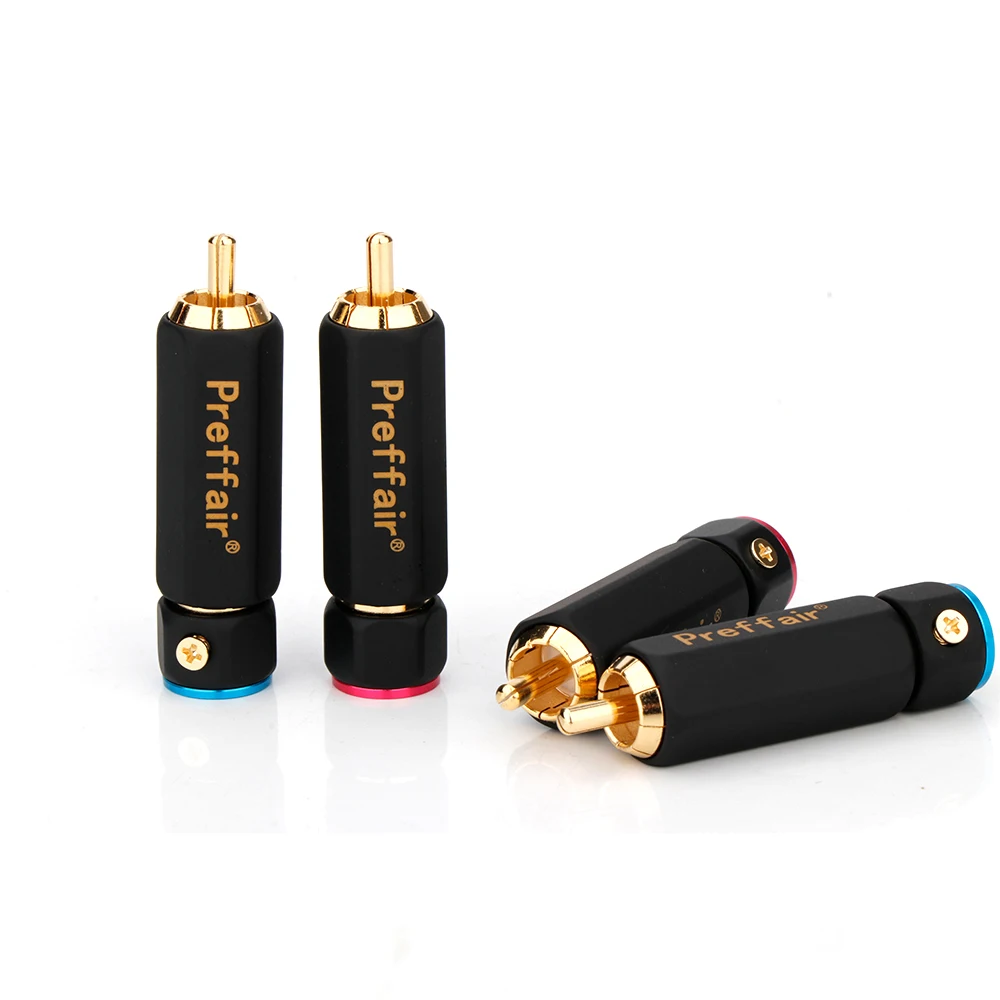 4/8Pcs Spina Rca Placcata In Oro Self Lock Raccogliere Connettori A/V A Saldare Per Cavo Audio Hifi Rca Spina Connettore A Filo Singolo