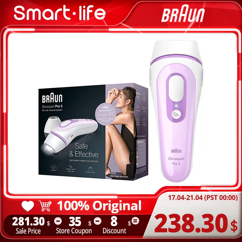 Braun PL3132 Smart Epilator Home Pulsed Light Photon Lady's Special