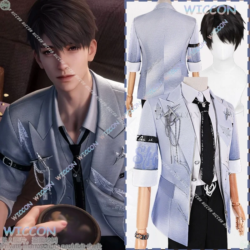 Caleb Xiayizhou Cosplay Game Love And Deepspace Anime Costume Birthday New Uniform Elegant Handsome Coat Wig Halloween Party Cos - AliExpress 200000532