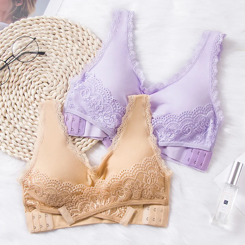 2022 модный сексуальный кружевной бюстгальтер без косточек однотонный с