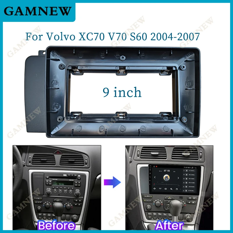 

9-дюймовый автомобильный каркасный адаптер Canbus Box Decoder Android радио приборная, комплект панелей для Volvo XC70 V70 S60 2004-2007
