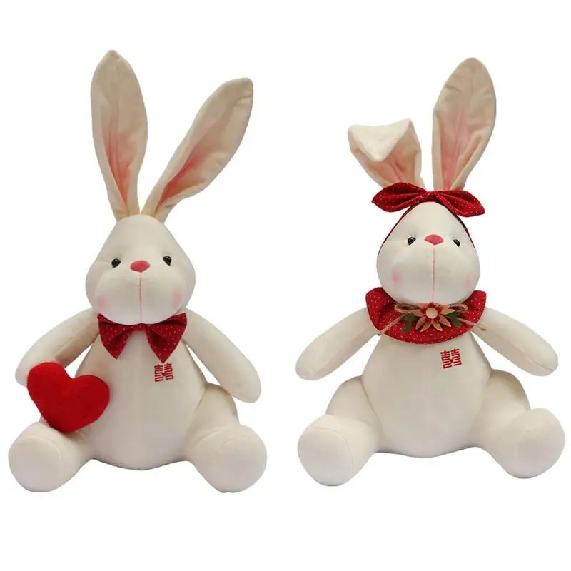 48cm Cuddly Soft Heart Happy Rabbit Bunny Doll Babies Sleeping Toy Children Soft Stuffed Animals Kid Long Ear Bunny Rabbit Doll happy heart