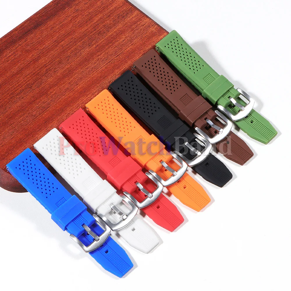 Premium Silicone Waterproof Sport Watch Band with Pin Buckle - Soft Rubber Strap