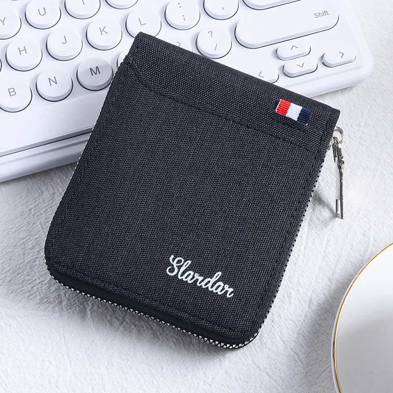 New Men's Short Zippered Wallet Small Purse Women's Card Holder Youth Student Trend