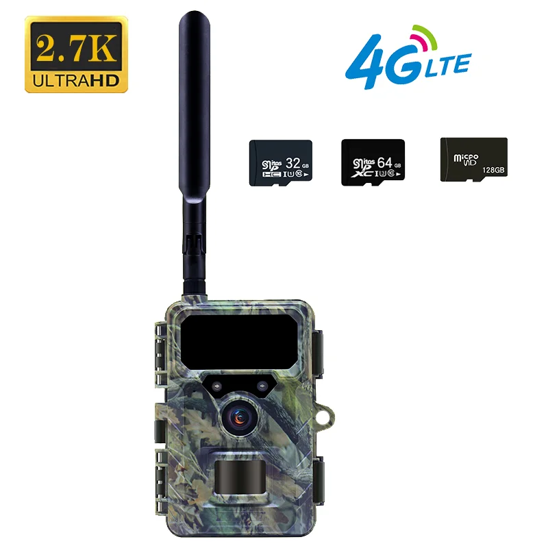 Caméra trail 4G LTE 2.7K 32MP étanche IP66 avec prise EU pour surveillance faunique connectée