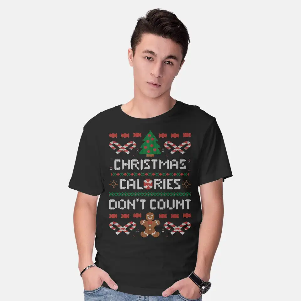 

Christmas Calories Don't Count Anime Graphic T-shirts For Men Clothing Women Short Sleeve Tees Vintage High Quality 100%Cotton