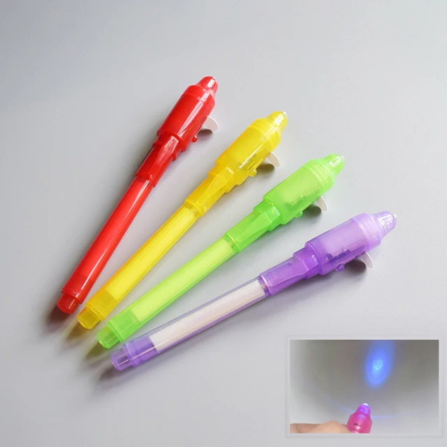 Acheter Stylo à encre Invisible à lumière lumineuse 2 en 1, UV, chèque  d'argent, dessin pour enfants, apprentissage Secret, stylos magiques  éducatifs, cadeau de saint valentin