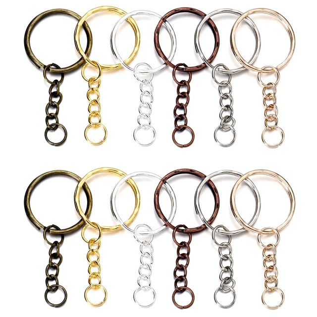 20 pcs/lot Key Ring Key Chain 6 Colors Plated 50mm Long Round Split  Keychain Keyrings Wholesale - AliExpress