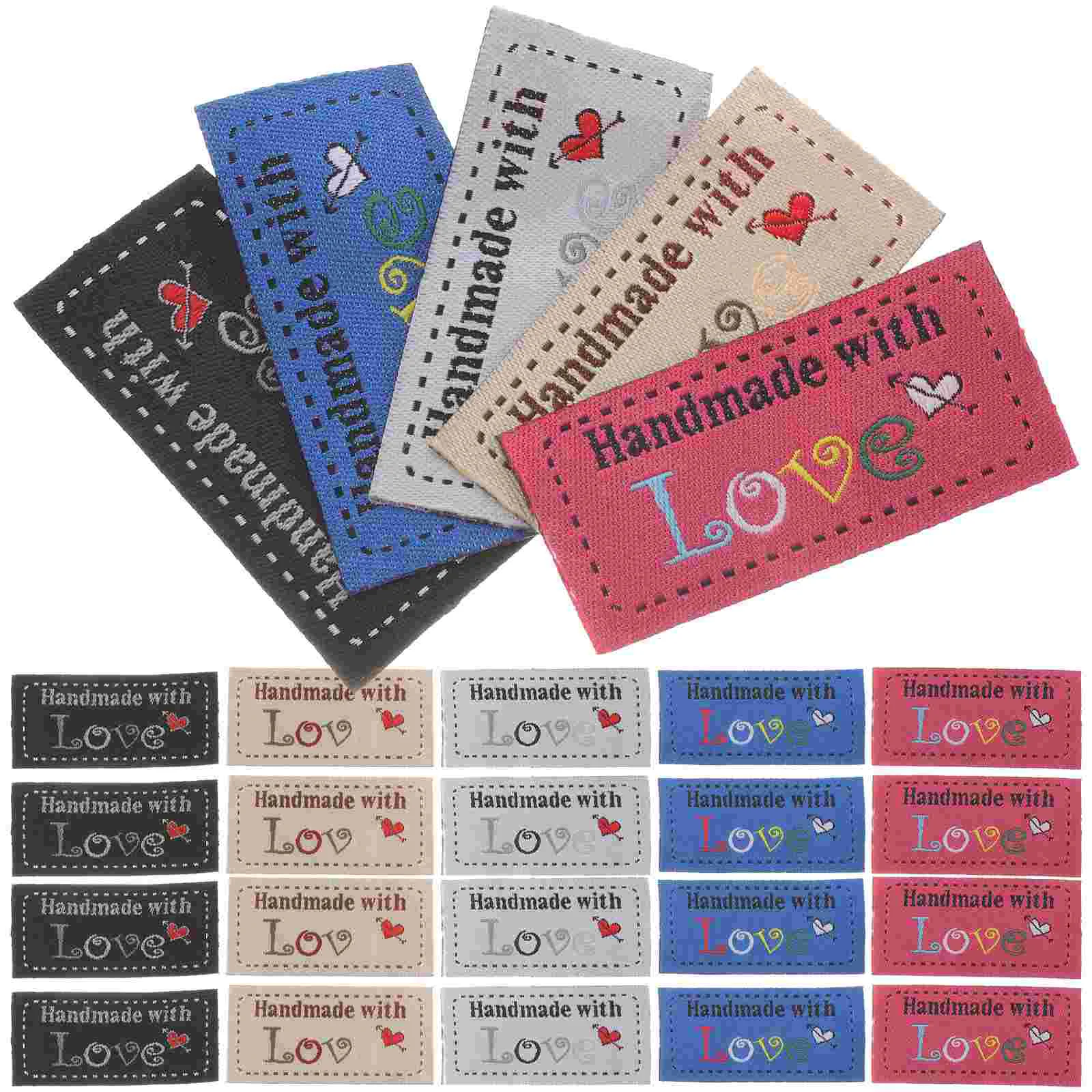 

100 Pcs Love Woven Label Sew Labels Crochet Accessories Sewing Supplies Personalized Tags Handmade Items