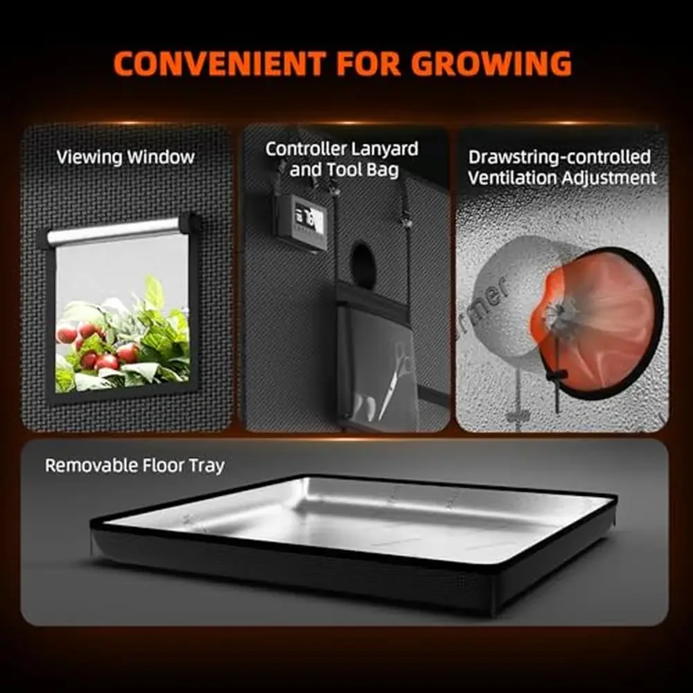 2x2x4 Hydroponic Grow Tent 24"x24"x48" Pro-Grade Reflective Mylar Canvas Strong Steel Frame Easy Install Ideal Indoor Plant