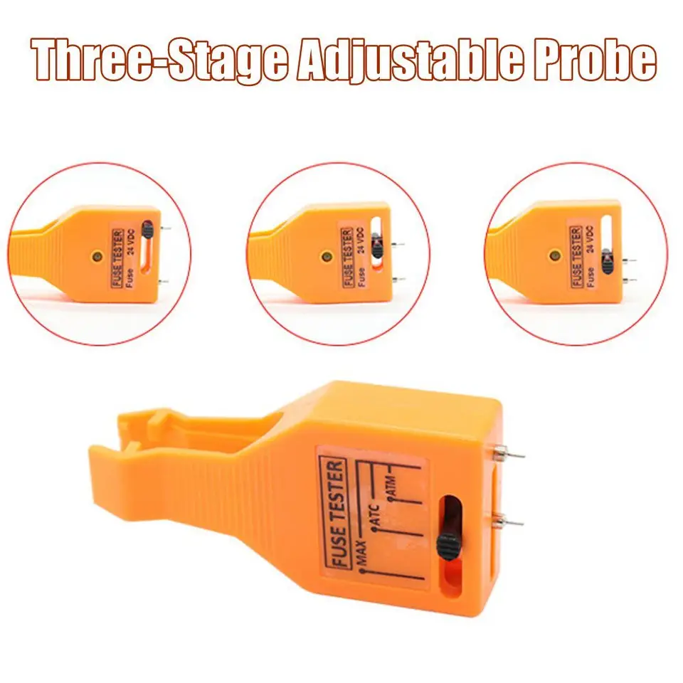 Comprobador Y Extractor De Fusibles Para Coche, Con Sonda Ajustable Y Luz Indicadora, Compatible Con Fusibles De Hoja Y Vidrio, Tamaño Compacto