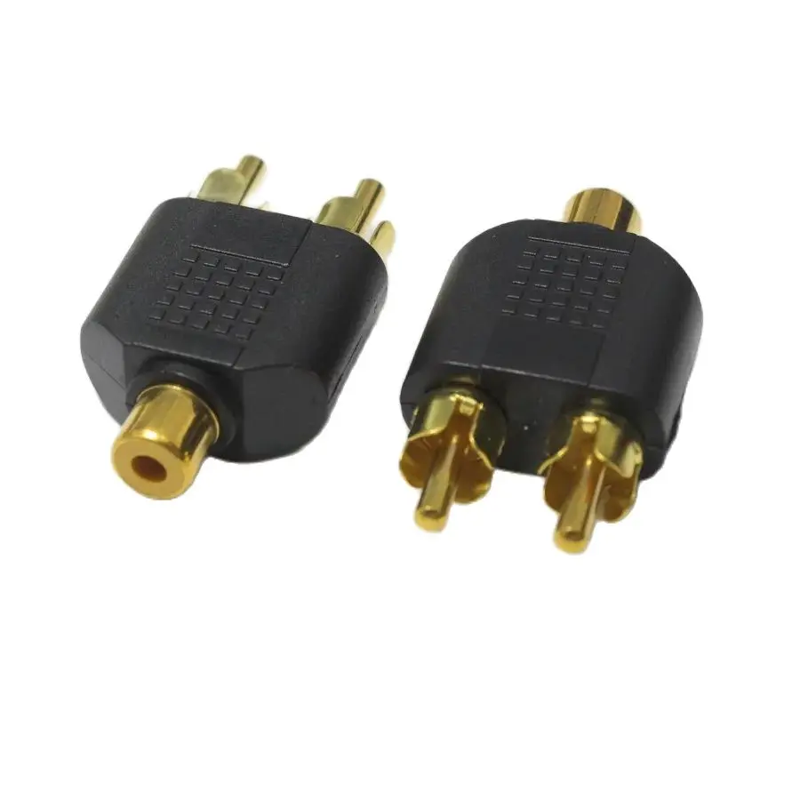 1/3/5 Pz Rca Maschio A Femmina Spina Jack 2 In 1 Placcato Oro Av Audio Video Cavo Di Prolunga Connettore Dvd Monitor Adattatore Video