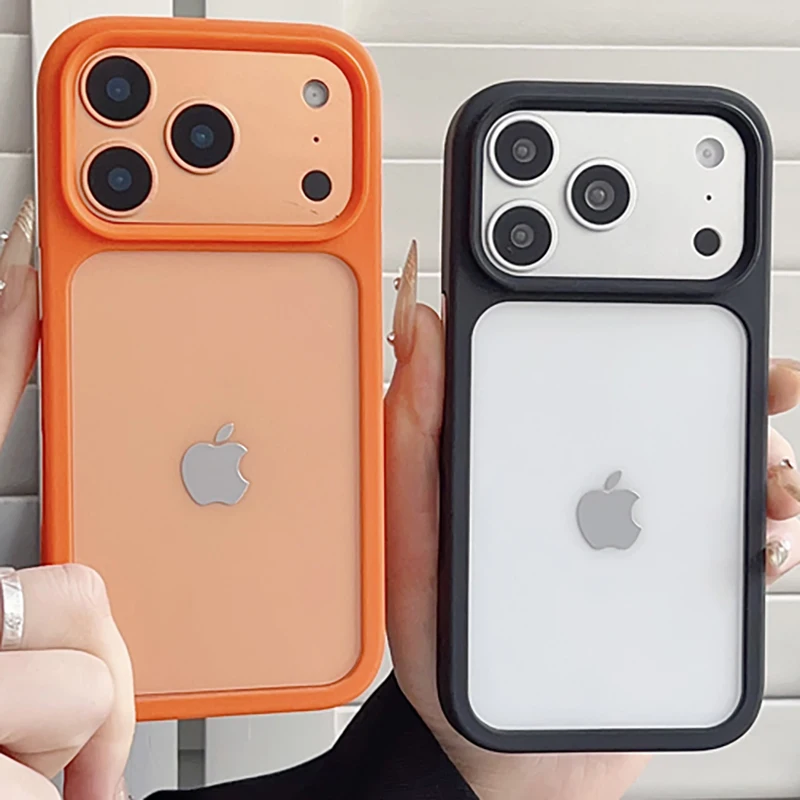 Transparent Skin Feel Shock Resistant Phone Case with TPU Border and Hardware Buttons