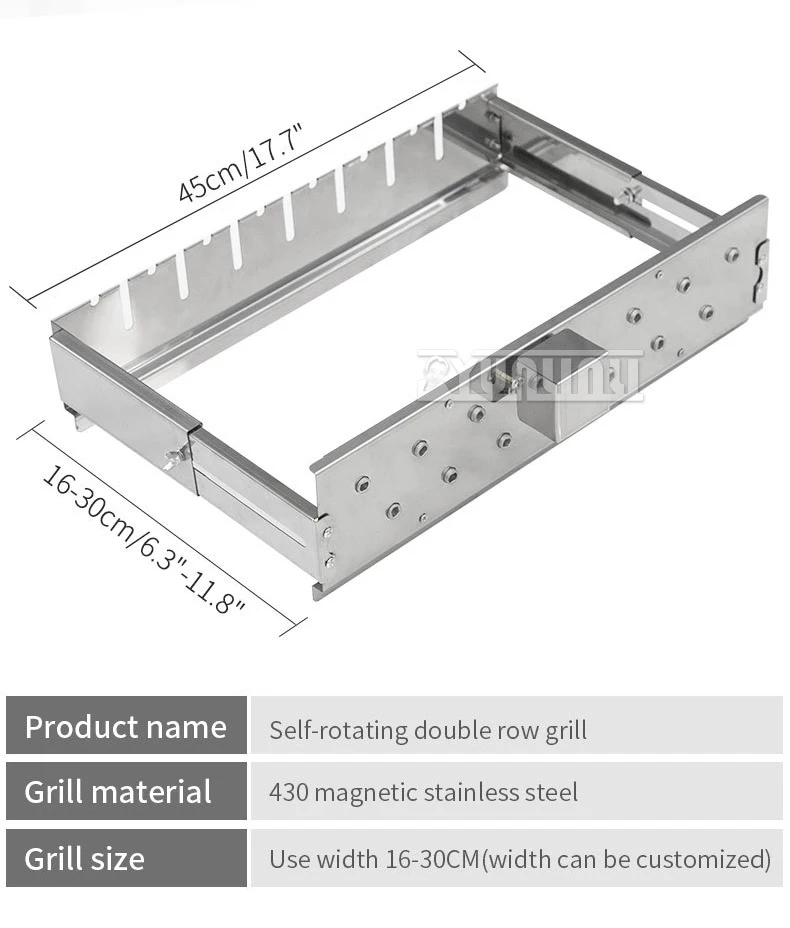 Description Picture 3 of item2025 Version Barbecue Rotate Grill Stainless Steel Automatic Flipping BBQ Machine Churrasqueira Eletrica