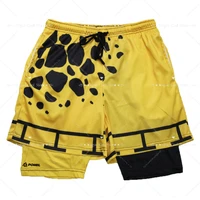 Men Anime Shorts 2 In 1 Bilayer Casual Sport Shorts Quick Dry Running Jogging Performance Shorts Summer 1