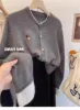 2024 Autumn and winter Cashmere Cardigan sweater Women O-Neck pullover Cashmere Cardigan knitted soft fashion warm Women 2
