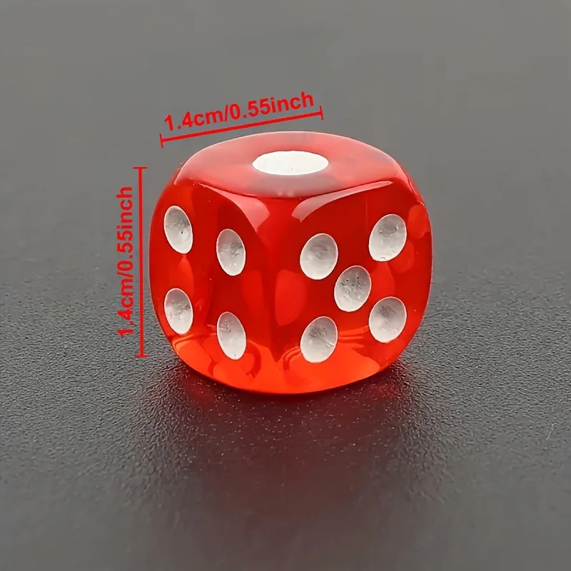 9pcs/set Dice Set Portable Transparent Storage Box for Math Games Gaming Enthusiasts