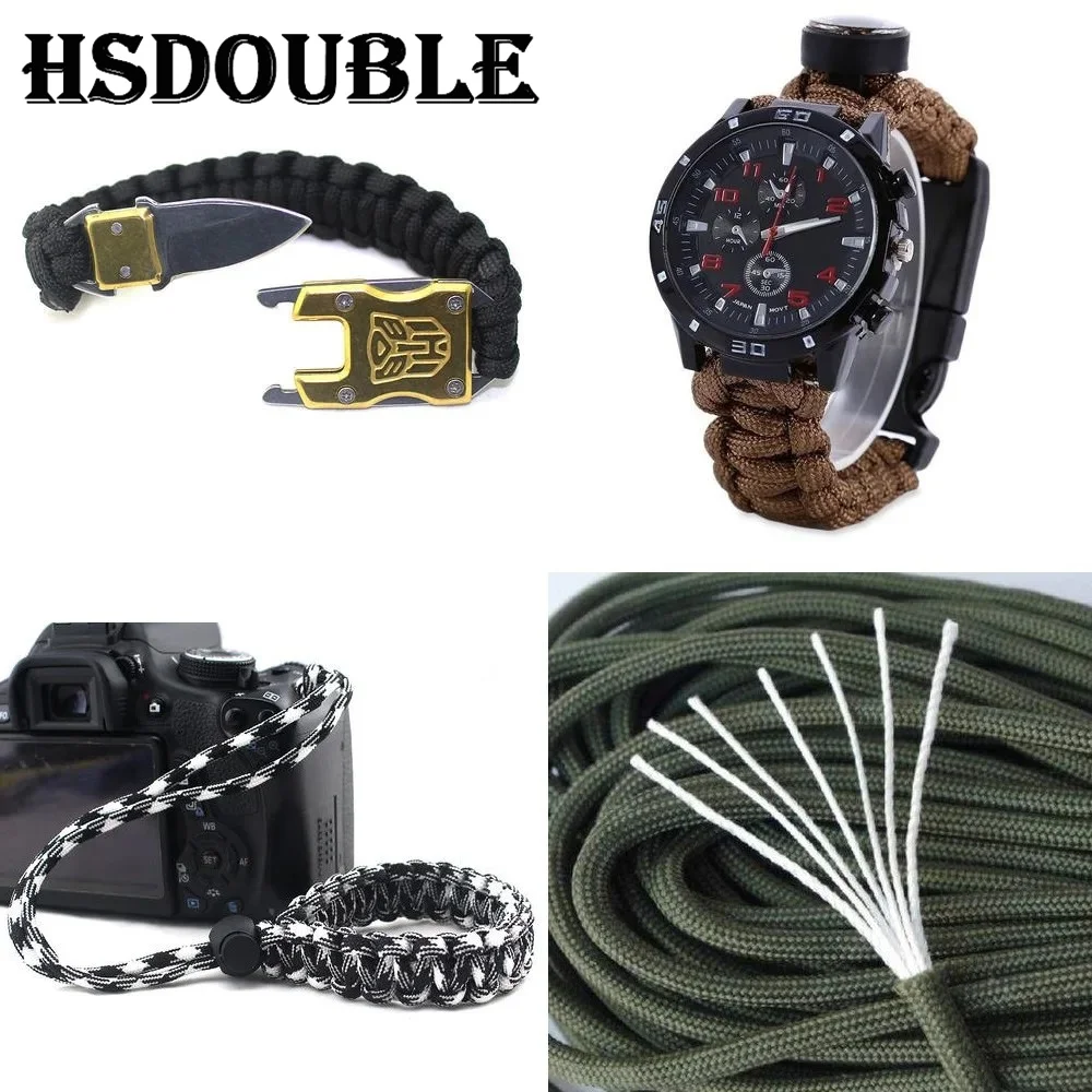 7 Cores 550 Paracord Cord 5M Dia.4mm For Outdoor Camping Survival Lanyard Parachute Rope Hiking Tent Accessories