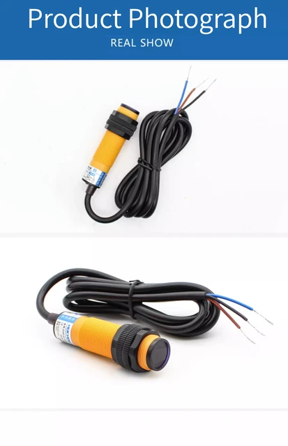 E3F-DS30C4 Photoelectric Sensor Switch - NPN Type, 30cm Range, 3-Wire, Diffuse Reflection