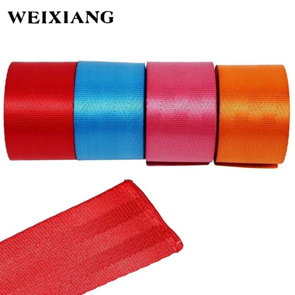 10 Meters Roll Seat Belt Webbing Strap Thicken Car Seat Stroller Safety Belt Harness Backpack Straps Fashion Color Ribbon seat belt webbing
