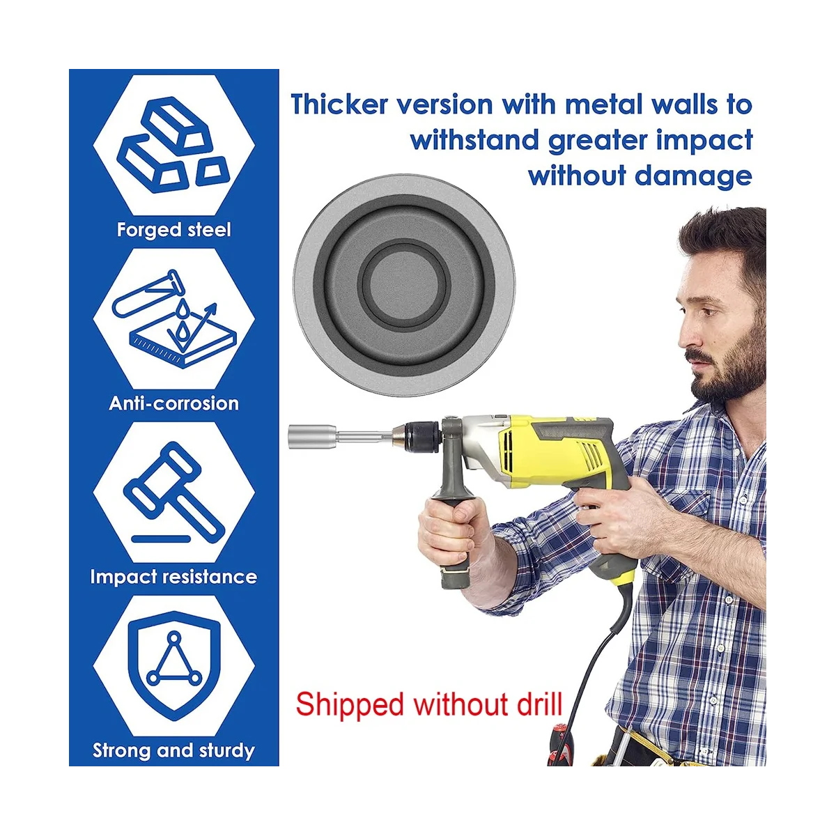 SDS-Max Ground Rod Driver, 30mm Heavy Duty Steel Drill Bit Driver,for RotaryHammer Drill Grounding Rods (1.18 In)