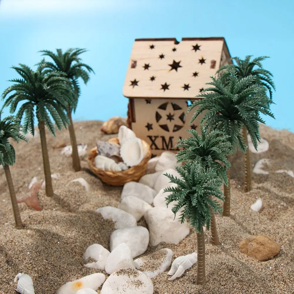 5-Piece Miniature Palm Tree Plant Pots for DIY Bonsai and Craft Scenery Decor