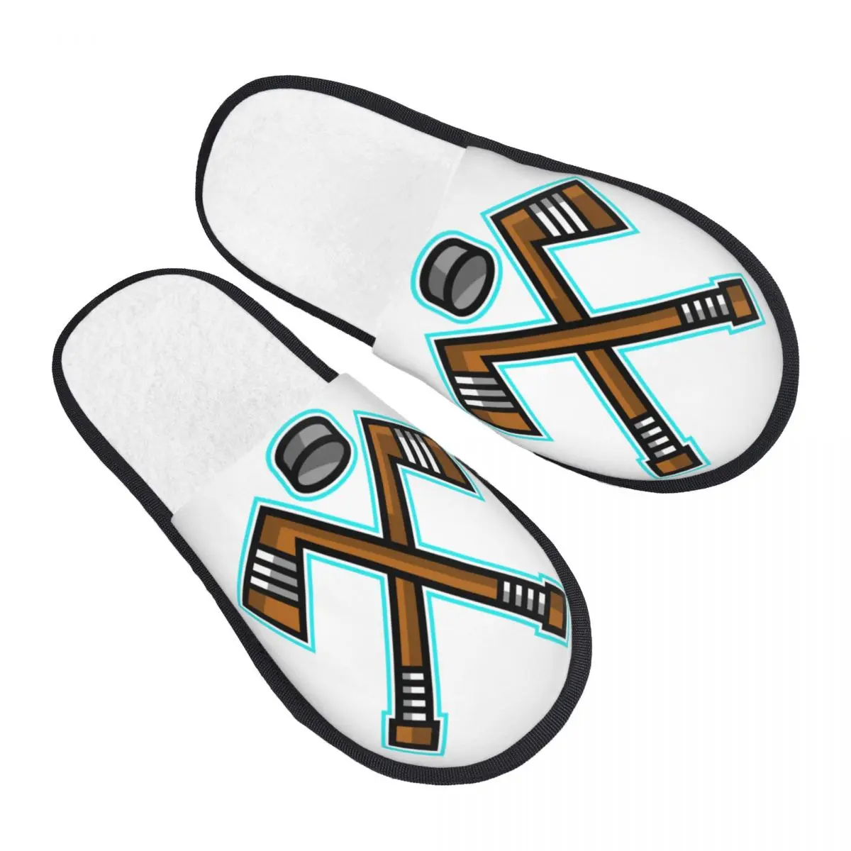 

Домашние тапочки, домашние тапочки для спальни, Симпатичные шлепанцы с хоккейной палочкой, плюшевая обувь с мехом на осень и зиму