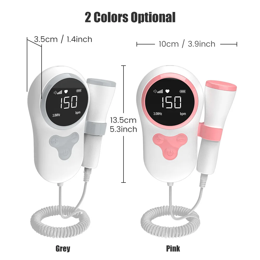 Fetal Heart Rate Monitor Upgraded Ultrasound Doppler Fetal Heart Rate Monitor Maternity Pregnancy Baby Fetal Sound Heart Rate Detector LCD No Radiation