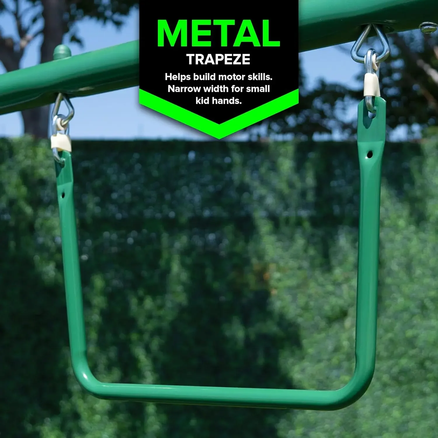 Amazon Exclusive My First Metal Outdoor Kids Swing Set with Slide, Green/White 3