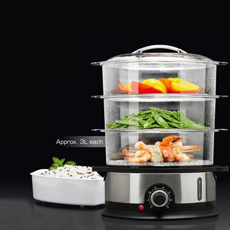 ES-07 Home Electric Food Steamer Multifunctional Steamer Pot Automatic Power-Of 3-Layer Large Capacity Seafood Cooker