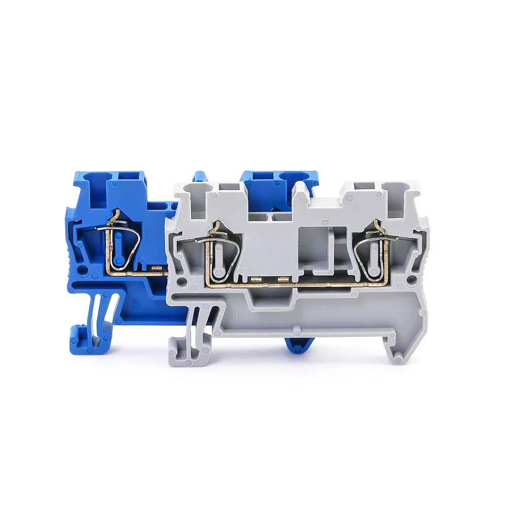 Din Rail Terminal Block 10pcs for ST-2.5 Return Pull Type Spring Connection Connector Screwless Copper Wire Conductor 6 Colors ST2.5