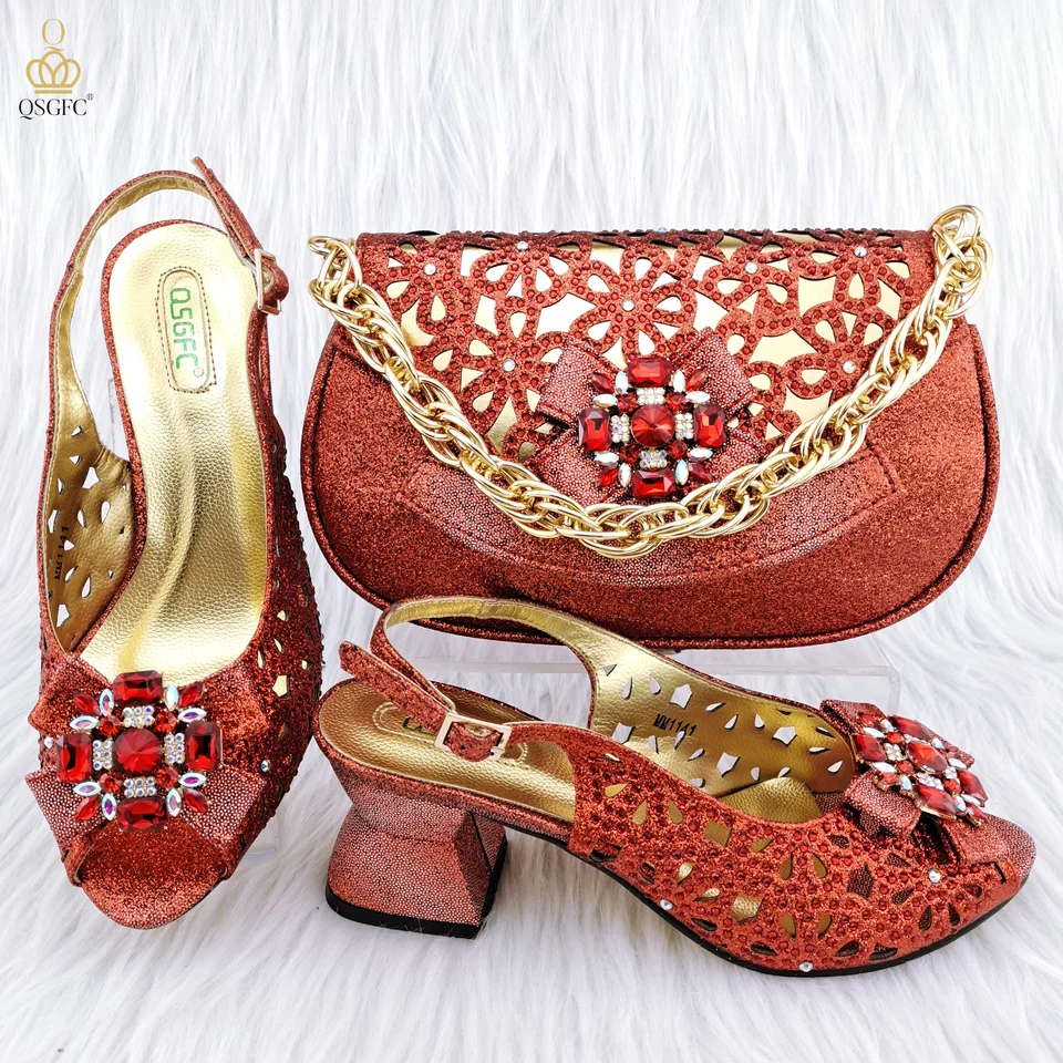 Italian design Ladies Shoes and Bag Set African Style Shoe And Matching Bag