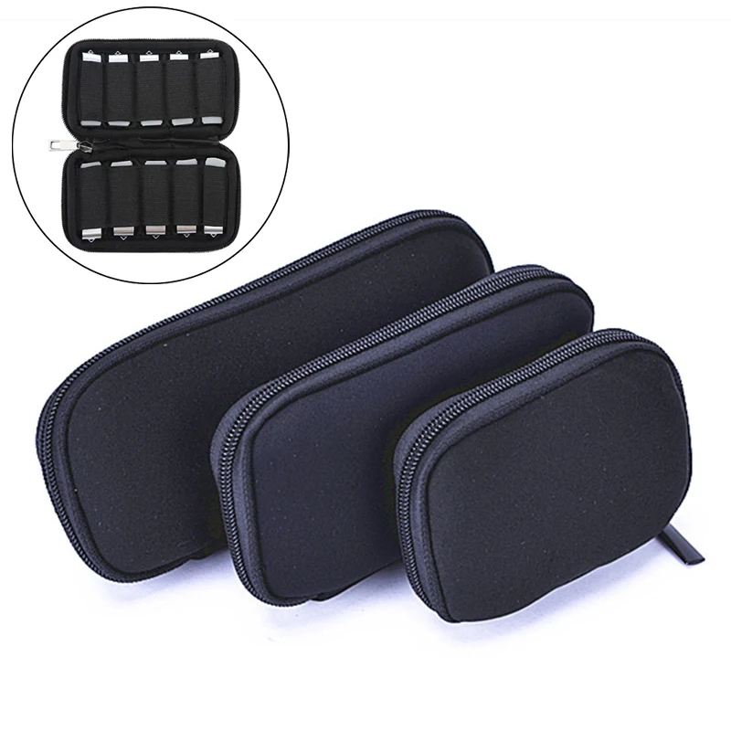 Neoprene Organizer Bag for U Disk Travel Portable Storage Flash Drives Protective Holder USB Zipper Dustproof Shockproof Case
