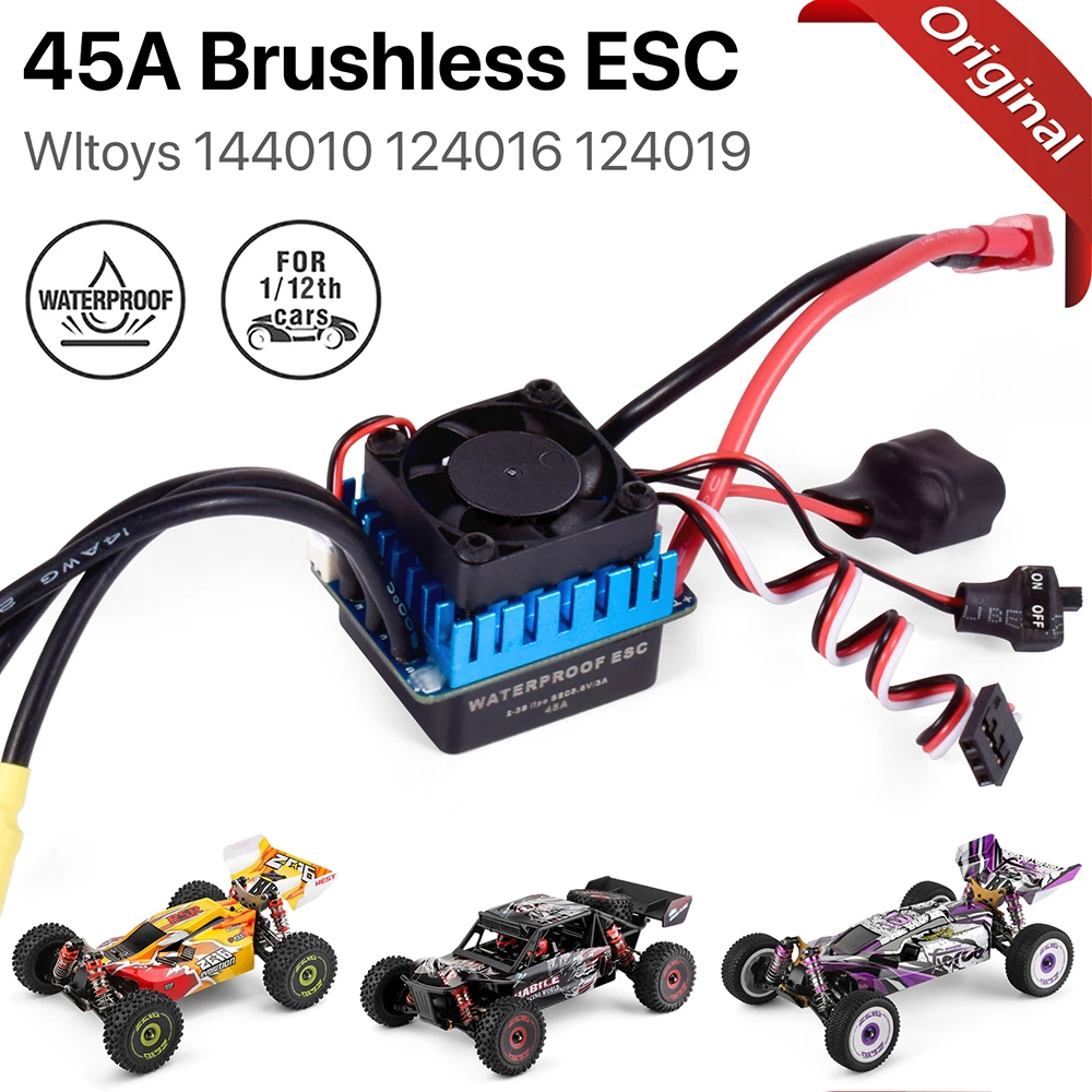 RC Esc WLtoys 144010 124019 Original 45A Brushless ESC Waterproof For