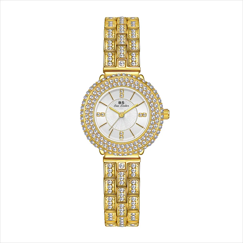 Top Fashion Luxury Womens Watch Diamond Elegant Dress Quartz Gold Stainless Steel Waterproof Wristwatches Ladies Watches Clock