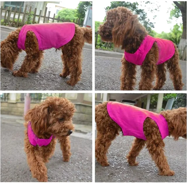 Pure Cotton Dog Shirts Puppy Blank Clothes for Small Medium and Large Dogs Soft Thin T-Shirt  Doggy Vest Cat Bottoming T Shirts 4