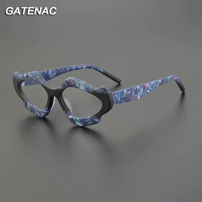 

2024 New Acetate Glasses Frame Women Cat Eye Prescription Myopia Eyeglasses Female Designer Luxury Brand Retro Splicing Eyewear