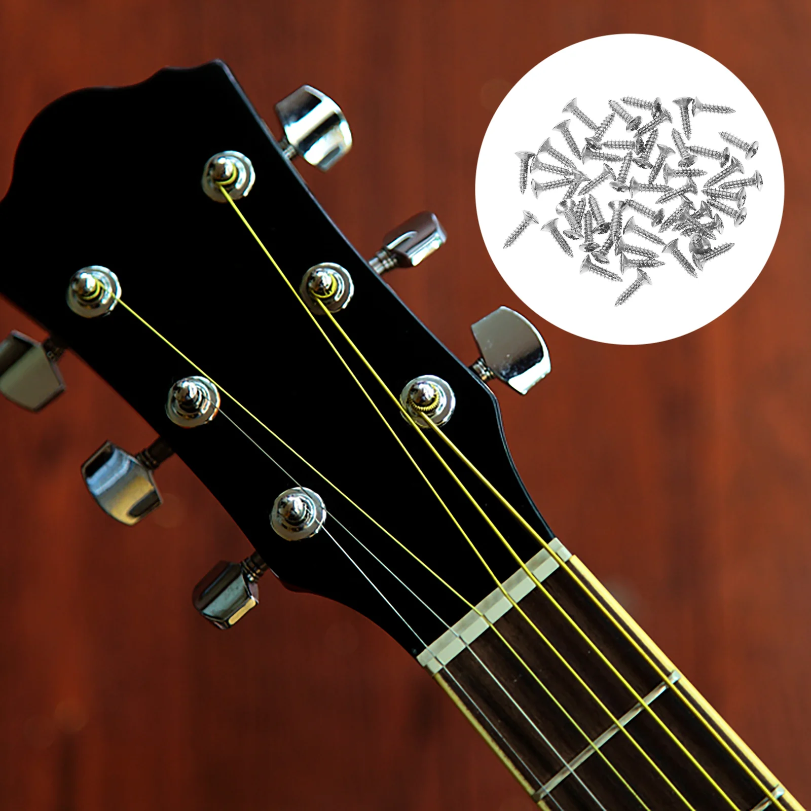 

50 Pcs Electric Guitar Mounting Screws Parts Pickguard Iron Fixator Bass Panel Jack Replacement