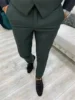 3 Pieces Post Green Suits Men Suits Wedding Wear Business Male Groom Wedding Dress Jacket Vest Pants Set Blazers Coat 3