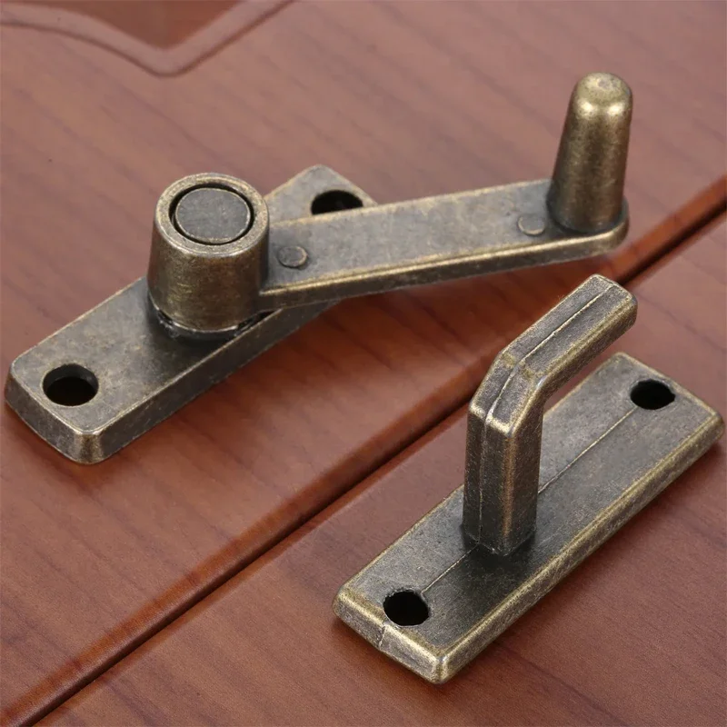 Bronze Sliding Window Door Lock Handle Metal Door Latch Guard Latch Bolt Home Safety Chain 1 Set